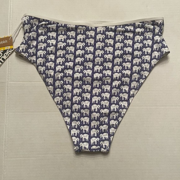 NWT Roller Rabbit Women's The Original Hathi Print High Waist Bikini Bottom XL - Picture 6 of 11